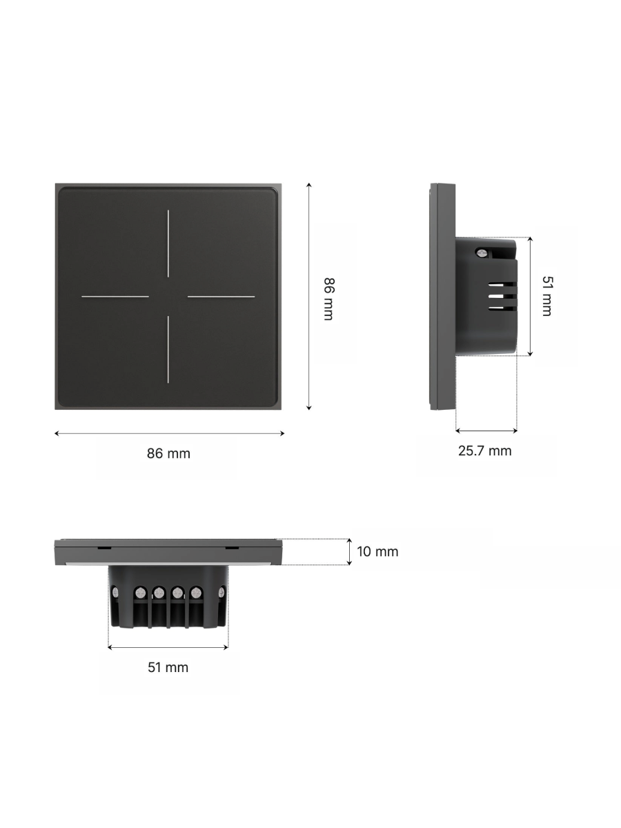 ZigBee Switch 1G EU ZS-SF-EU1 Grey 7